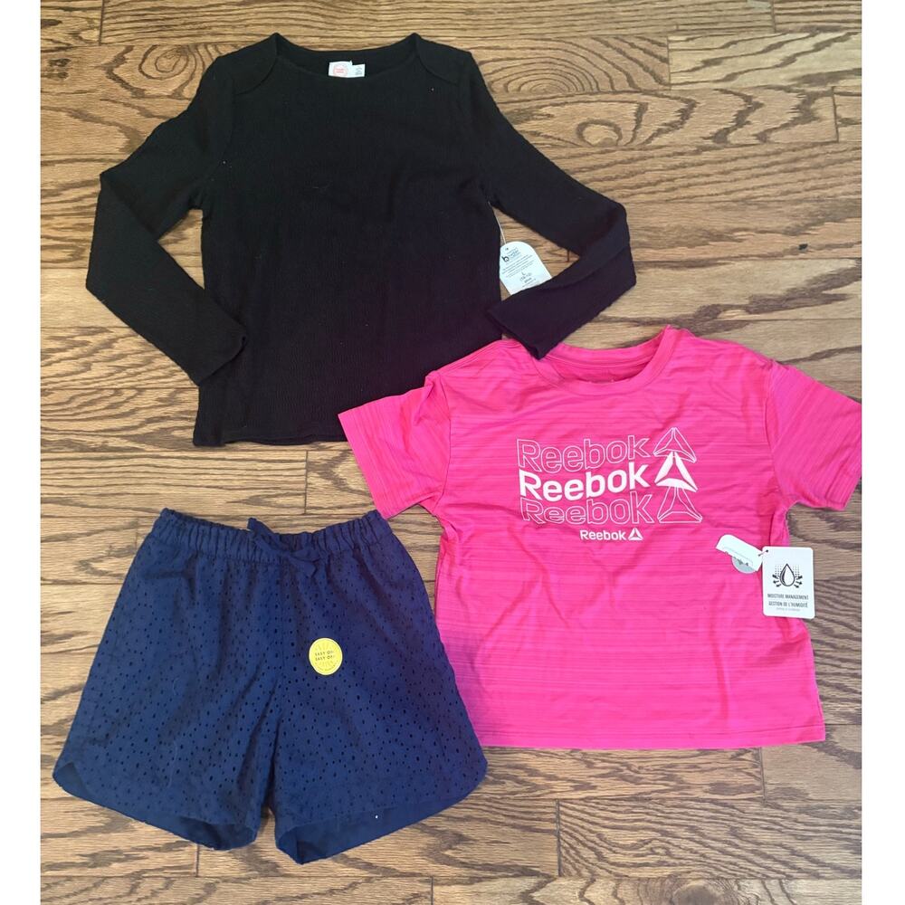 Girls Lot Reebok Cat Jack Wonder Nation Shorts Long Sleeve/Short Sleeve Sz Large